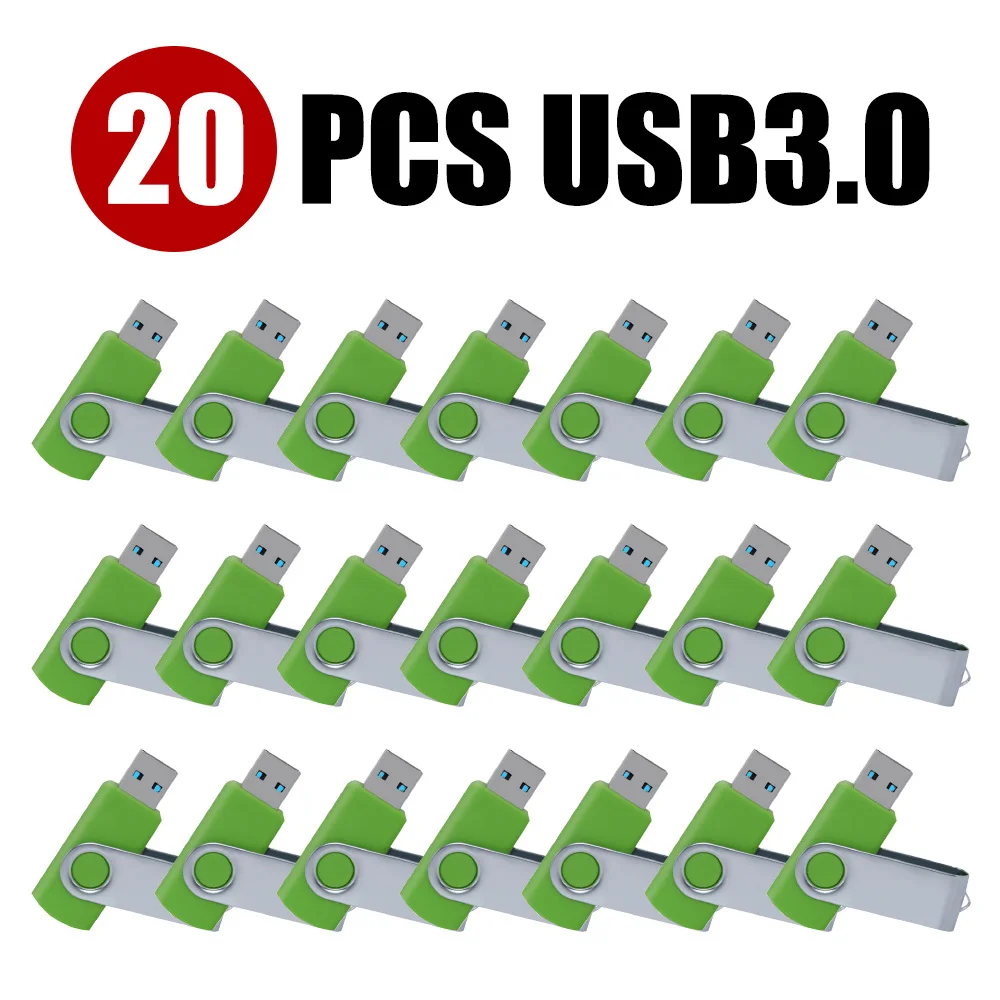 

20pcs USB 3.0 Pendrive Memory Stick 4GB 8GB 16GB 32GB 64GB Metal USB Flash Drive Pen Drive USB Stick 128GB Rotatable Mini U Disk