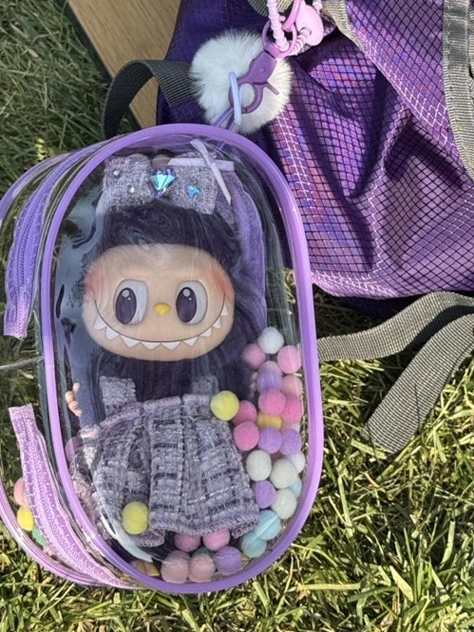 

Labubu Protective Case Plu Doll Carrier Second Generation Vinyl ell Daily Use Non-Folding PVC Material for Kids