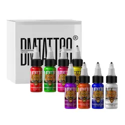 8PCS 15ml Fluorescent Tattoo Ink Set Professional Beauty Paints Makeup Tattoo Supplies Semi-permanent Tattoo Supplies