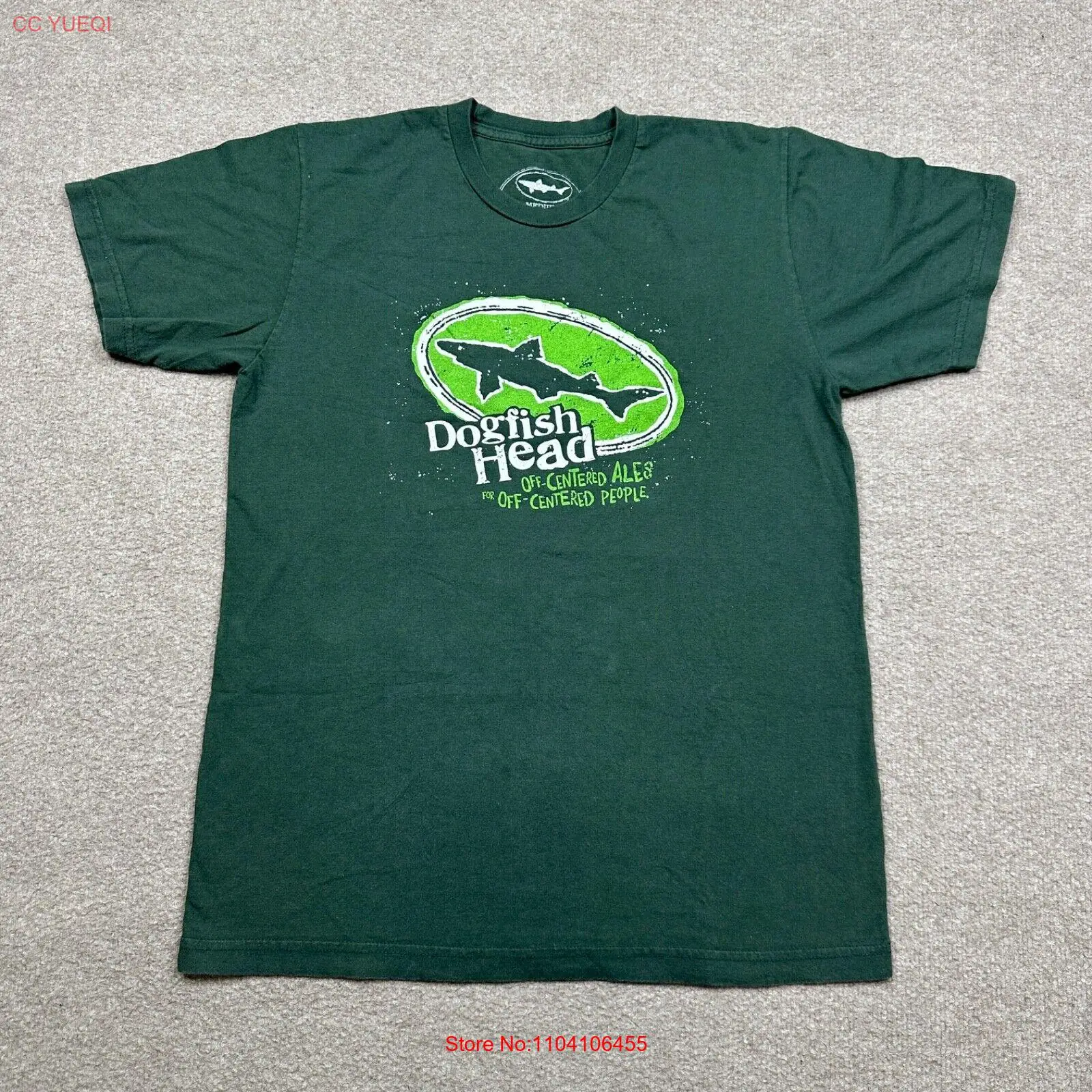 Dogfish Head T Shirt Mens Size M Green Short Sleeve Fihsing Outdoor *READ