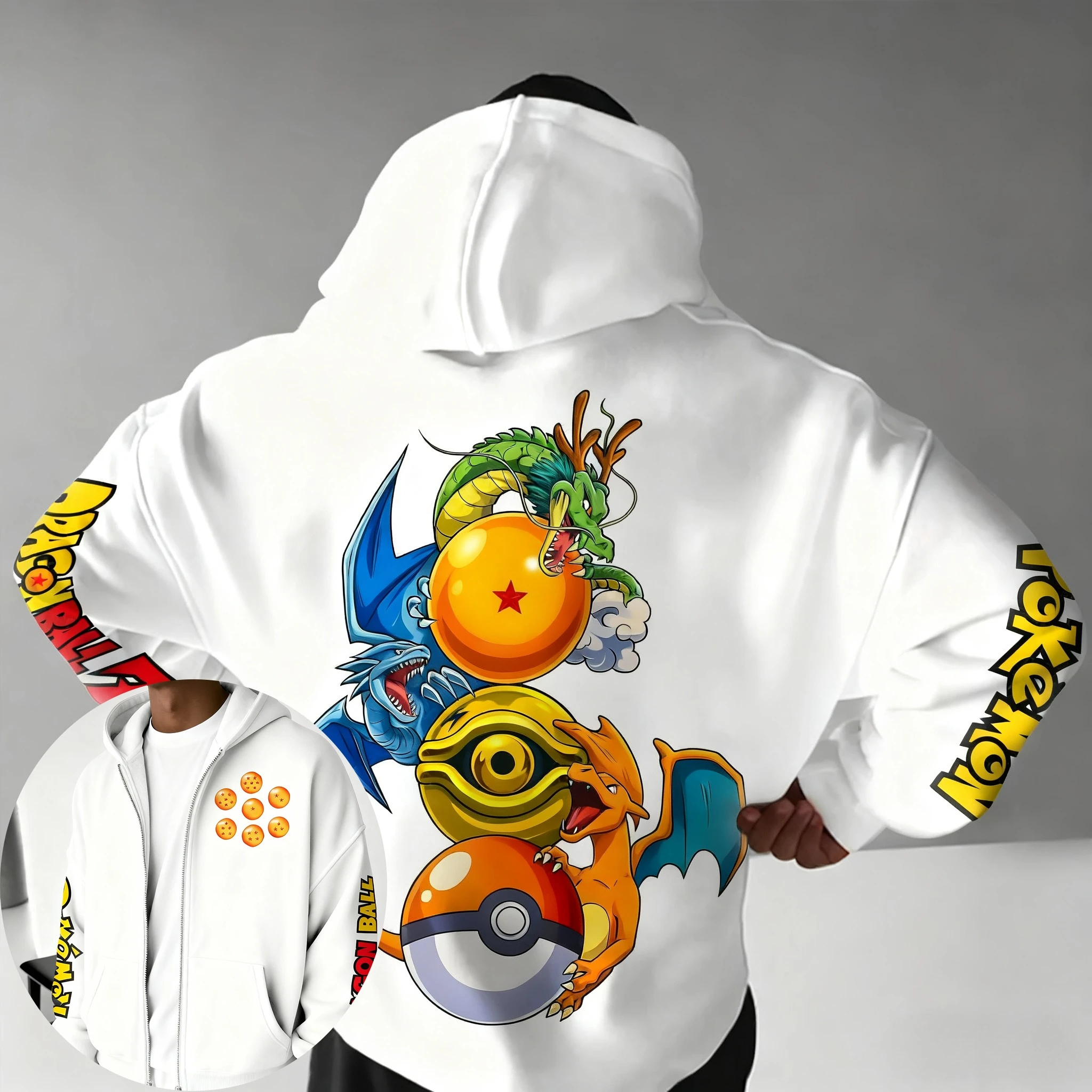 Dragon Ball Animation bedruckter Reißverschluss-Hoodie 2025, Herren- und Damen-Herbst/Winter, neuer Stil, Harajuku, Übergröße, trendiges, lässiges Oberteil