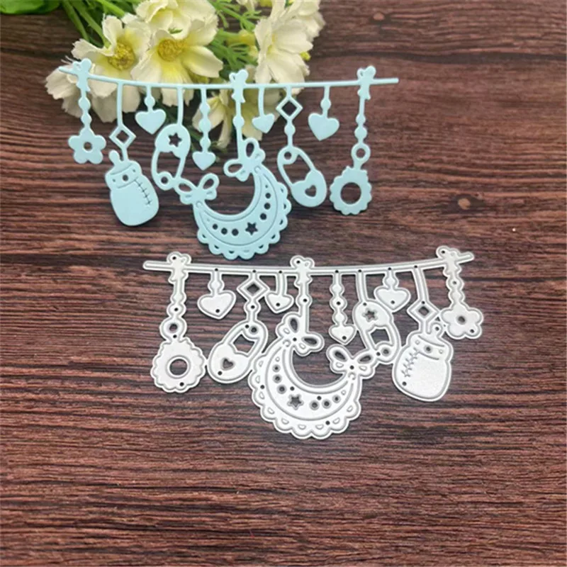 O corte do metal do quadro da borda dos produtos do bebê morre estênceis para diy scrapbooking decorativo que grava o modelo do artesanato