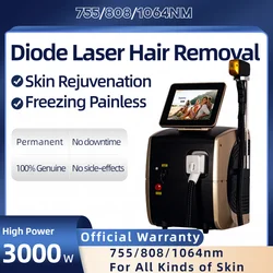 Depiladora Laser 808NM 755NM 1064NM Laser diodowy maszyna do usuwania włosów bezpieczne bezbolesne trwałe depilacja najgorętszy w nowym stylu