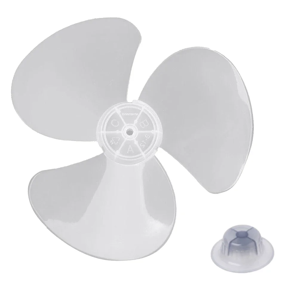 

12" Plastic Fan Blade 3 Leaves for 14cm Standing Pedestal Floor Wall Table Fanner Transparent Black low noise Home Improvement