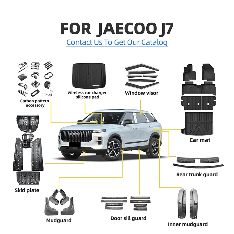 Car Accessories for Chery Jaecoo J7 Skid Plate Floor Mat Running Board Fender Steering Wheel Trim Interior Exterior Accessory