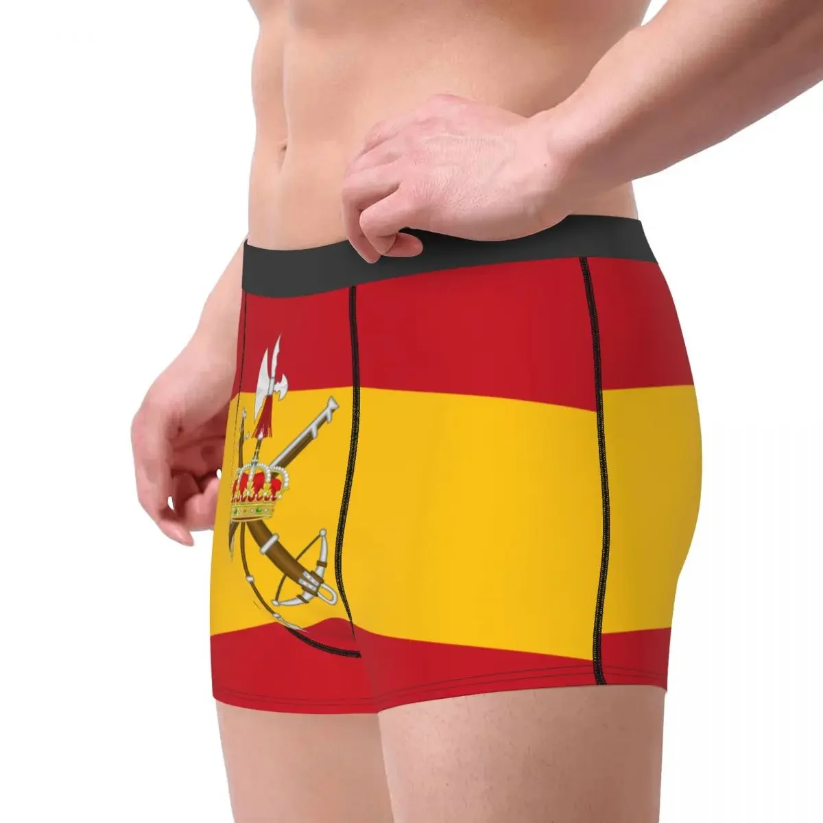 Ropa interior de la bandera de la Legión Española para hombre, Bóxer militar con estampado personalizado, pantalones cortos, bragas transpirables