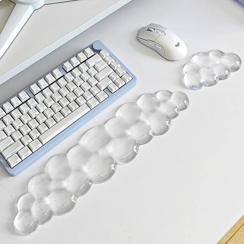 Hand Support Transparent Blue Cloud Bracelet Hand Support Silicone Rubber Palm Stress Mousepad Gamer Accessories Wrist Brace