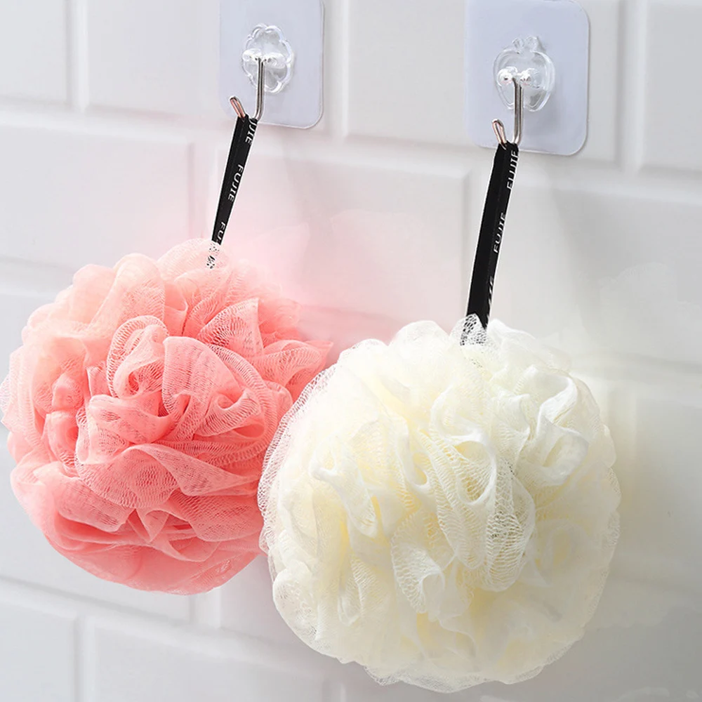 Cepillo trasero de malla suave para baño, bolas de esponja, cepillo de limpieza de nailon, depuradores exfoliantes de ducha, esponja Loofah para mujeres, hombres, Baño