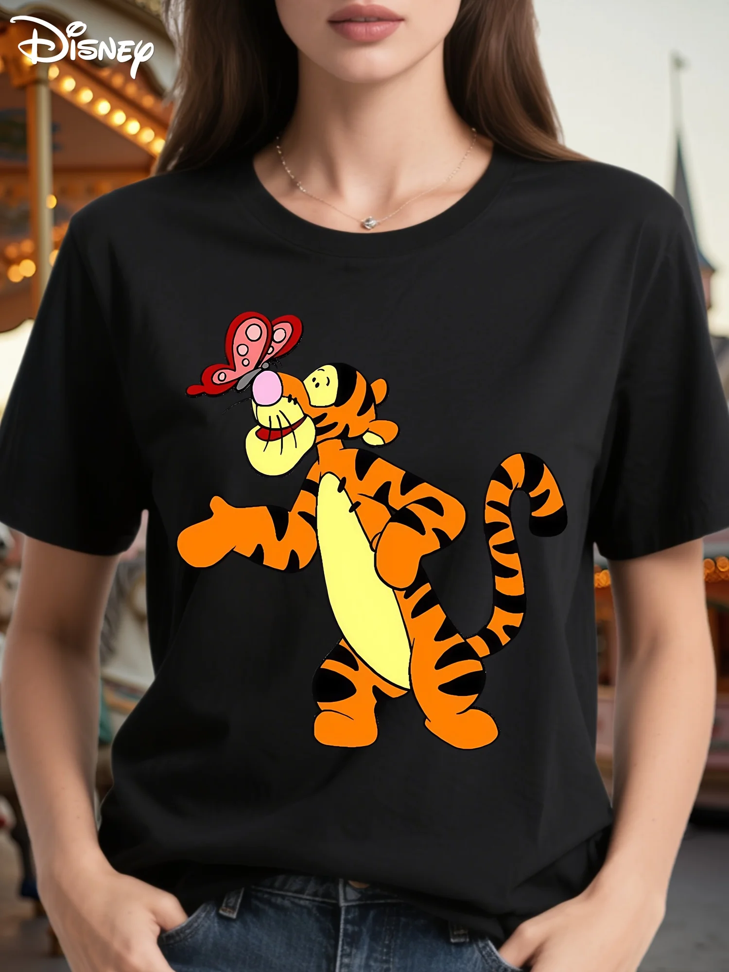 

Disney Teague and Winnie The Pooh T-shirts-Comfortable Short-sleeved Round Neck Casual
