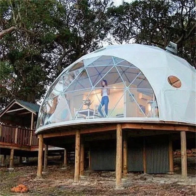 Trade Show Tent 8m diameter igloo geodesic dome steel structure camping tent hotel luxury dome house glamping round dome