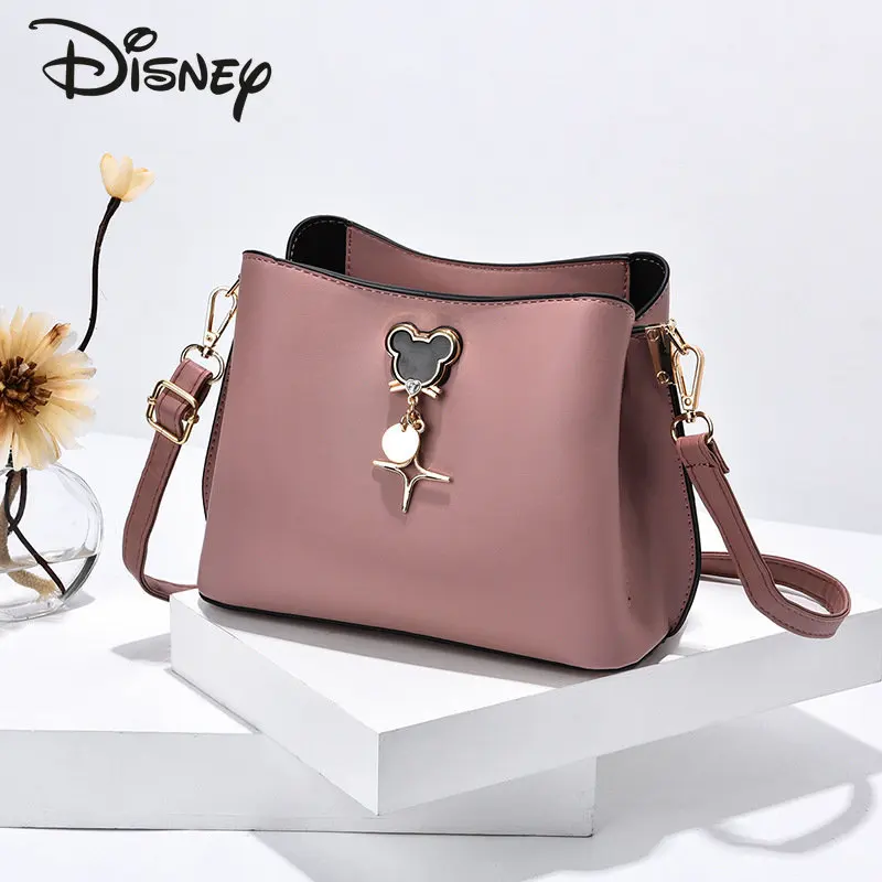 Disney-meninas Mickey Crossbody Bag, bolsa de ombro feminina, versátil, monocromática, popular, de alta qualidade, novo, moda