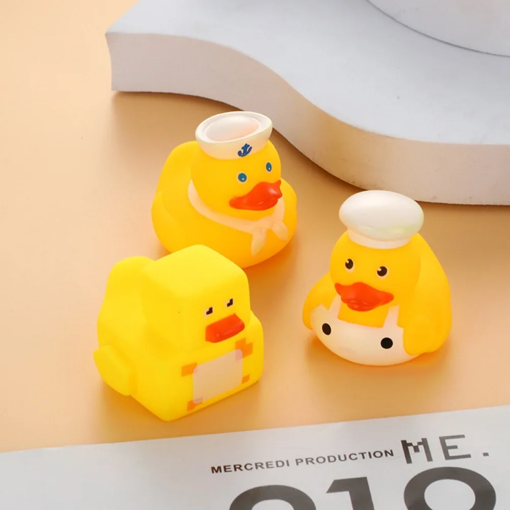 

Little Yellow Duck Toddler Toys Hot Sale Squeeze Sound Cute Water Toys Rubber Funny Toys Swimming