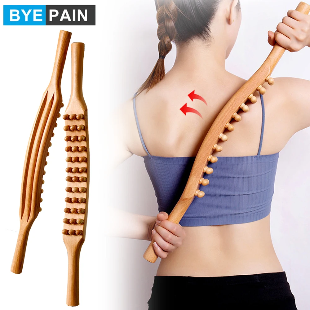 

1Pcs Wood Therapy Lymphatic Drainage Massage Roller Stick Tools 36 Beads,Myofascial Release Tool Stomach Cellulite Massager