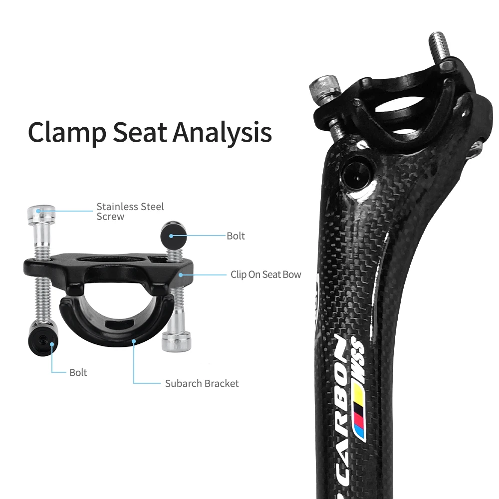 MTB Carbon Fiber Seat Post 27.2/31.6mm Mountain/Road Bike Seatpost 3K gloss Bicycle Parts