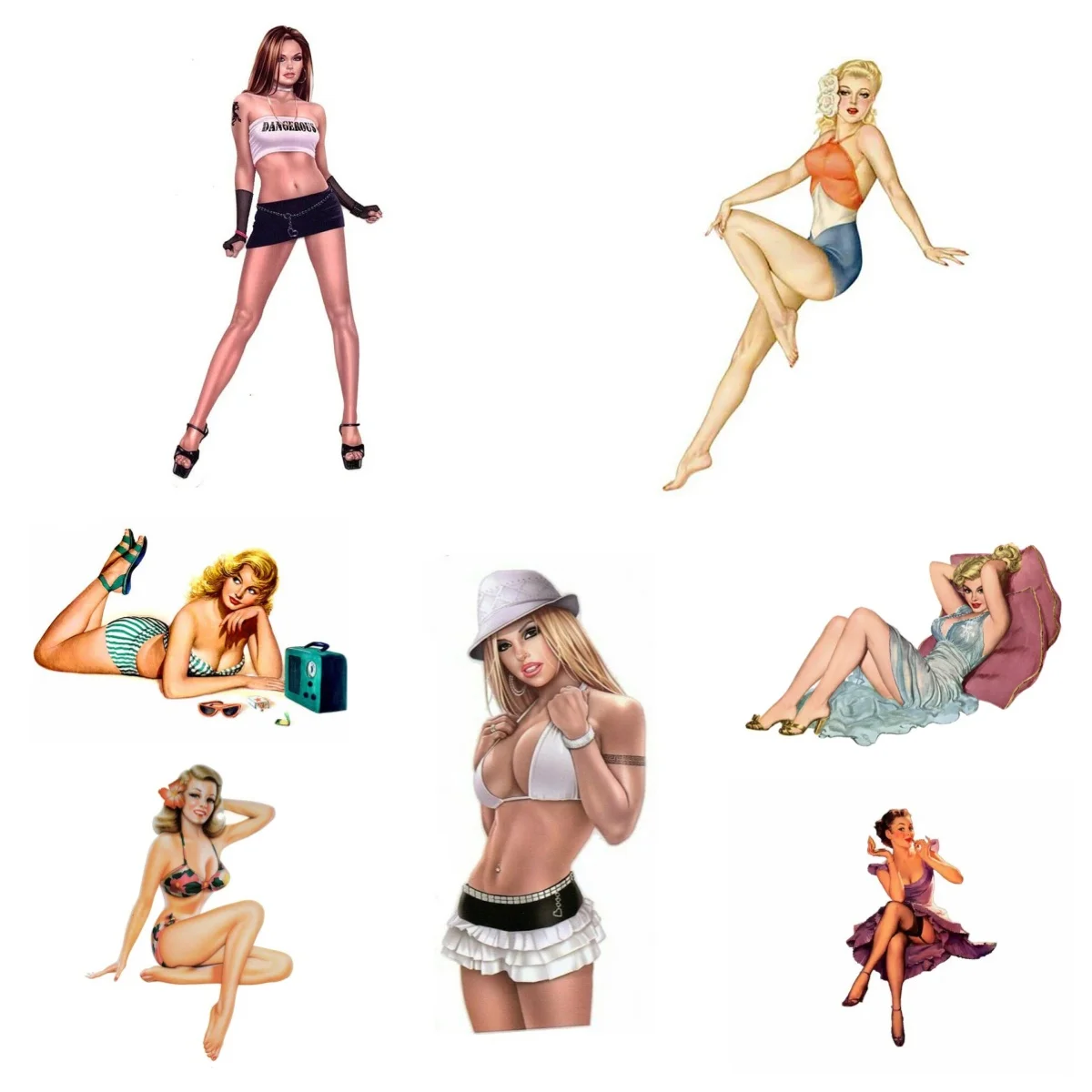 

Sexy American Retro Girl Car Sticker Rear Windshield Car Bumper Vinyl Decal Stickers Waterproof Car Styling
