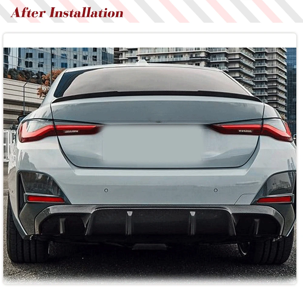 Car Rear Bumper Carbon Fiber Diffuser Spoiler For BMW 4 Series I4 G26 M Sport 440i 430i 4 Door 2021-2023 Rear Bunper Protector