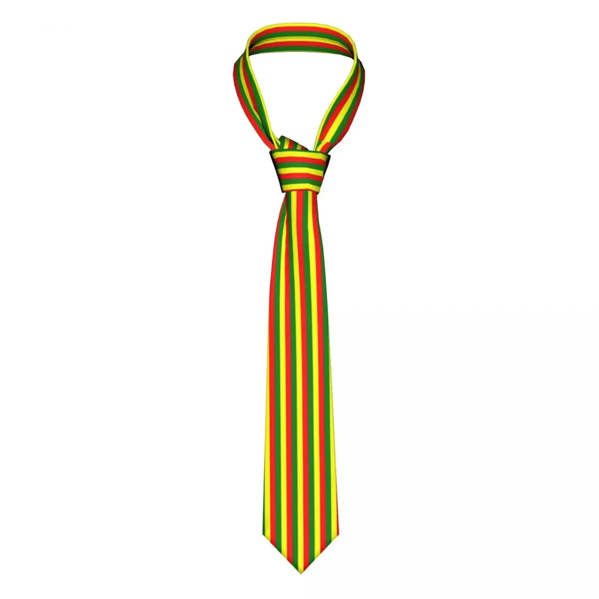 Fashion Rasta Stripe Rasta Neck Tie Men's Custom Silk Jamaican Necktie for Office Gravatas