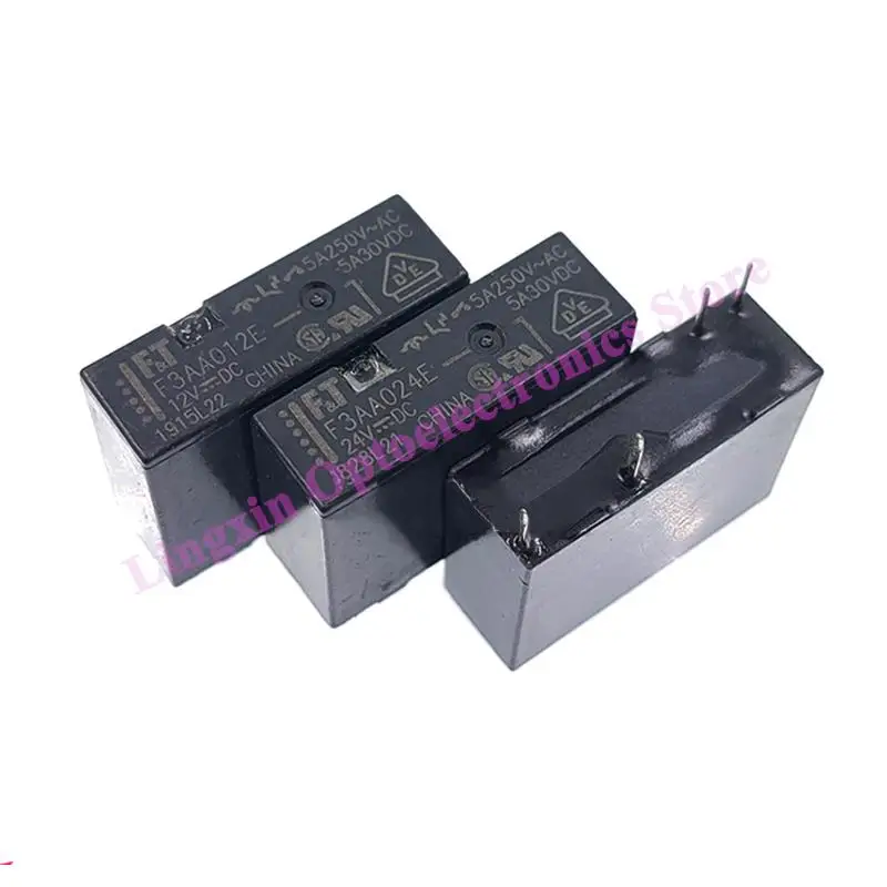 20Pcs/Lot Relay F3AA012E F3AA005E F3AA024E 1 Form A SPST-NO Power Relays F3AA 5V 12V 24V DC 4PIN 5A 100% Original new