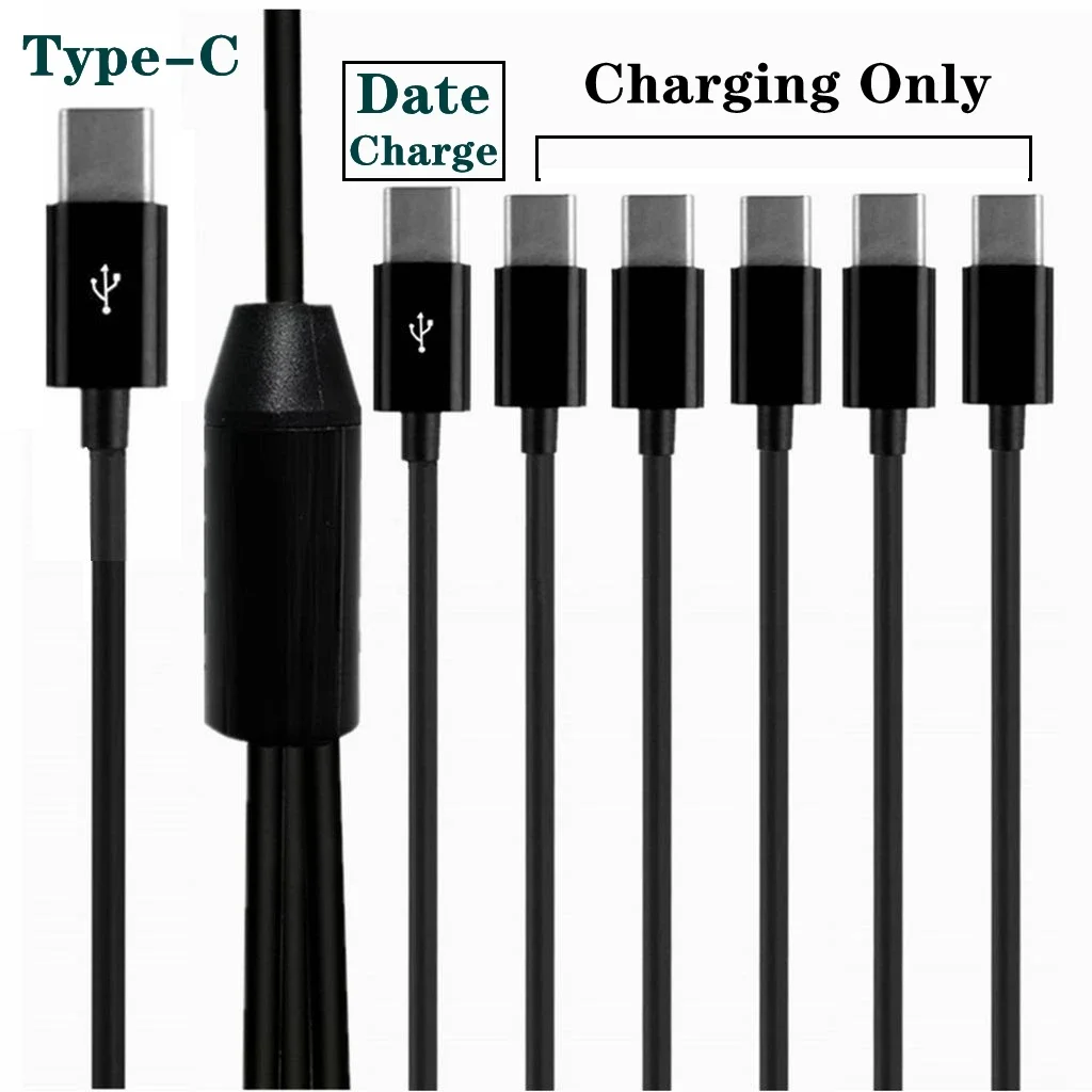 Type-C Male to 3 4 6 Port Type C  USB C Male Y Splitter Multiple Fast Charging Date Cable Cord 1.5M 0.5m For Smartphone Tablet