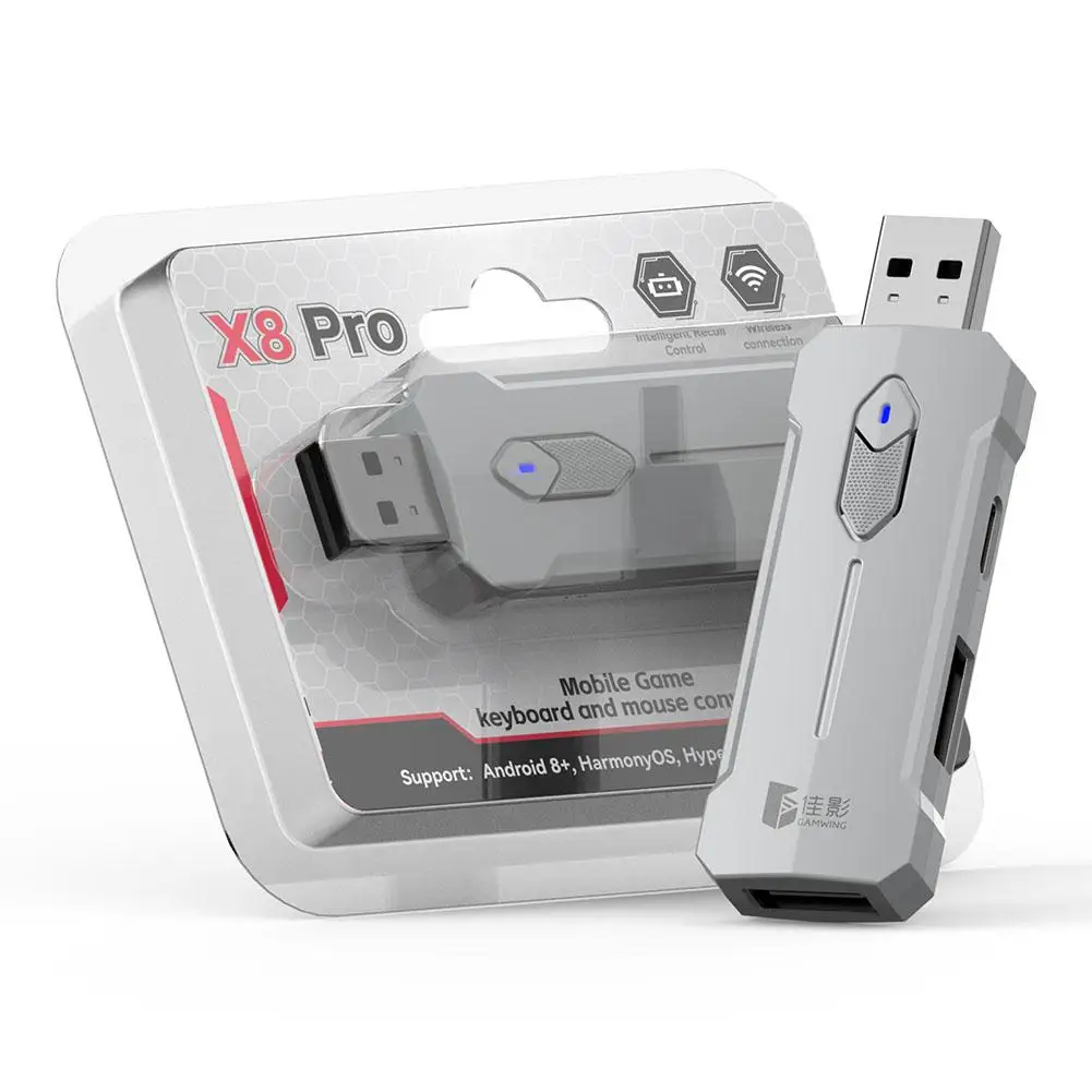 GAMWING X8/x8 Pro คีย์บอร์ดและเมาส์ Converter ความไวสูง BT5.3 สําหรับ Android/Harmony โทรศัพท์มือถือเกม Converter z2Q1