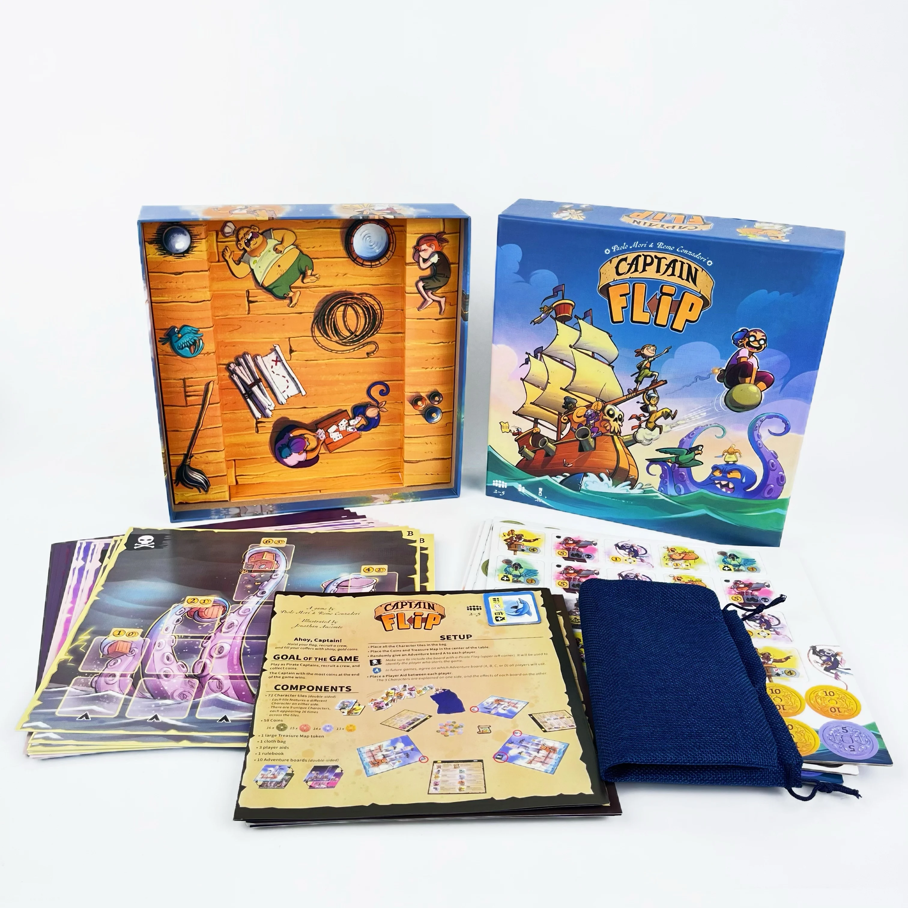 

НАСТОЛЬНАЯ ИГРА - Captain Flip, английская версия, признанная награжденная наградами SDJ стратегическая игра для вечеринок, включает в себя промо-карту с дельфином