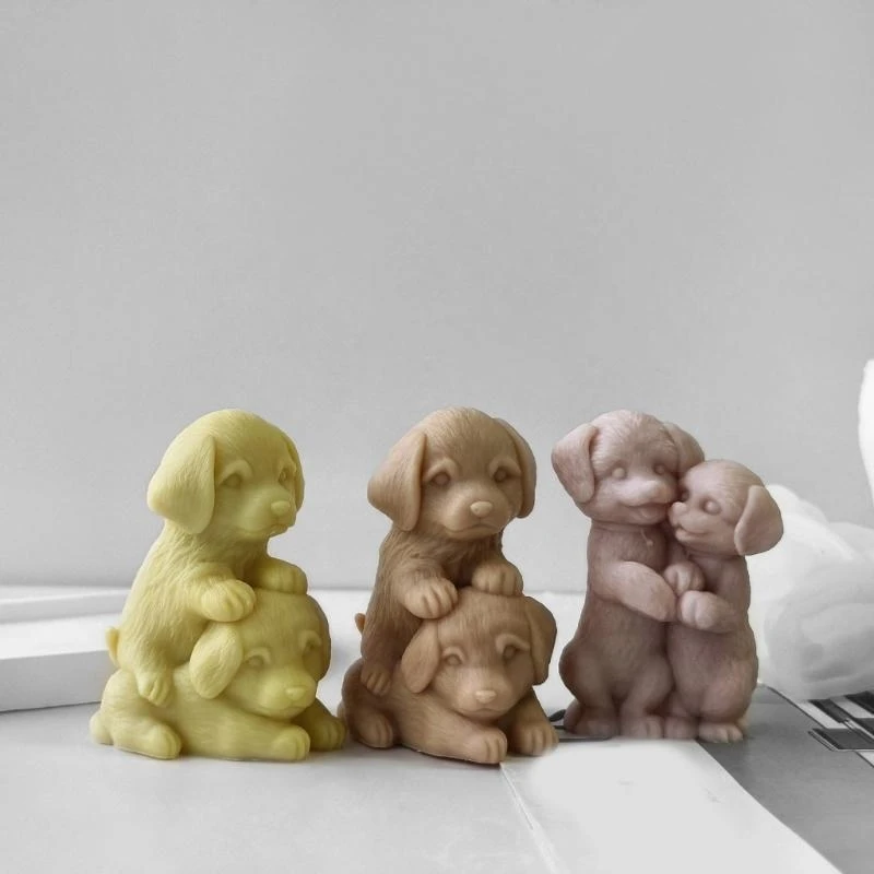 

J78F Silicone Figurine Molds Making Moulds Crafting Moulds Dogs Ornament Moulds Silicone Texture for Crafting