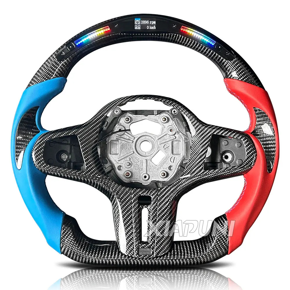 new Led Steering Wheel For BMW M3 M5 G Series 1- 4 Series X1 X2 X3 X4 X5 X6 X7 Z4 Customized RPM Racing Carbon Wheel