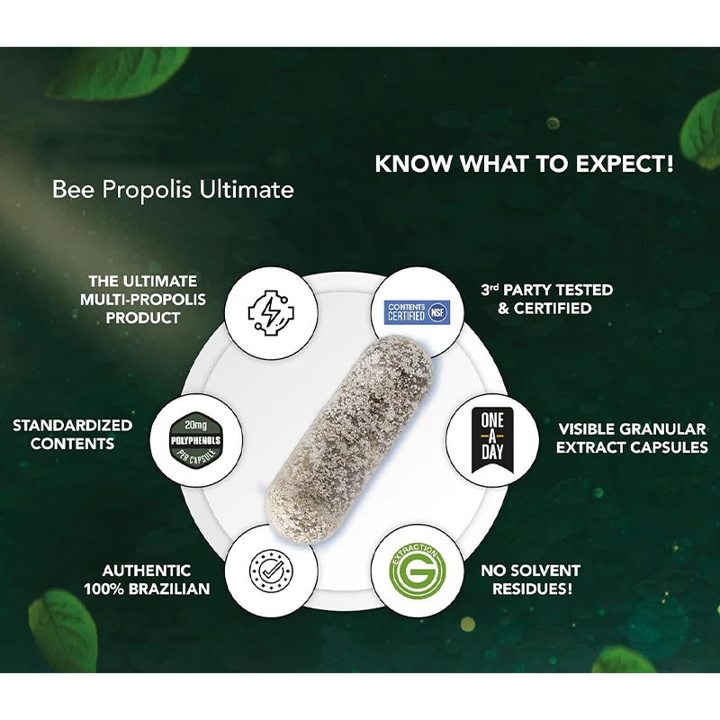 Propolis | high-quality brown propolis | containing flavonoids | ethical beekeeping and natural sources -60 capsules
