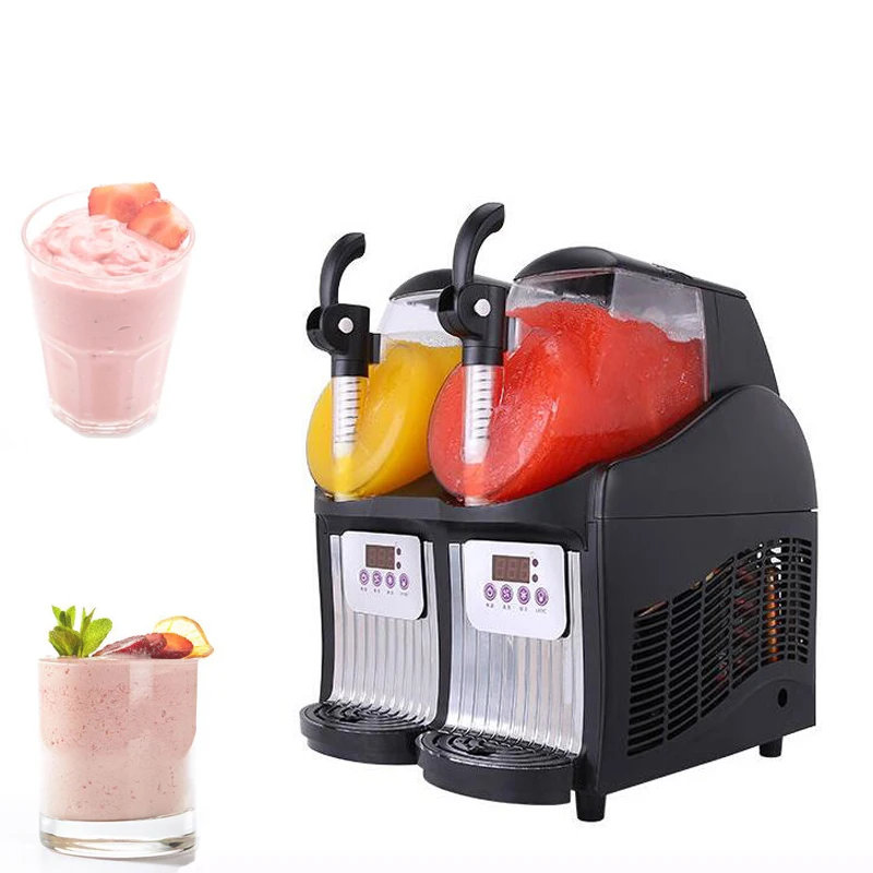 

Commercial Snow Melting Machine Double Tank Smoothie Maker Electric Frozen Drink Slush Slushy Making