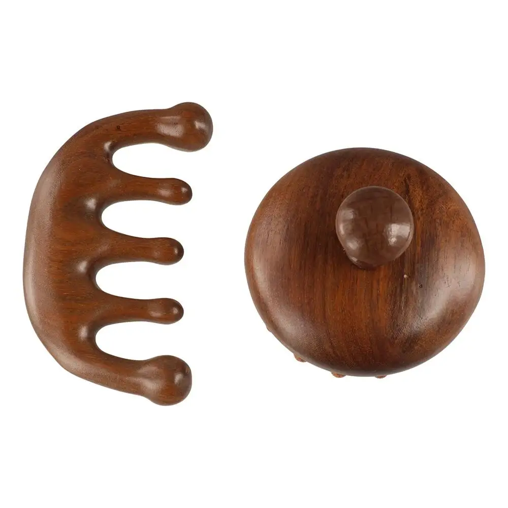 Scalp Relax Meridian Massage Comb Sandalwood Anti-static Sandalwood Hair Comb Wooden Handle Smooth Hair Head Massage Comb Women