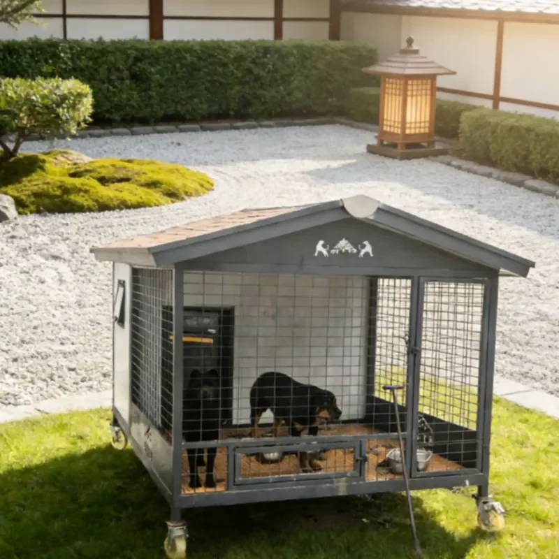 Lightweight Modern Collapsible Outdoor Pet Tent with Wood Construction-for Camping Trips and Small Animals