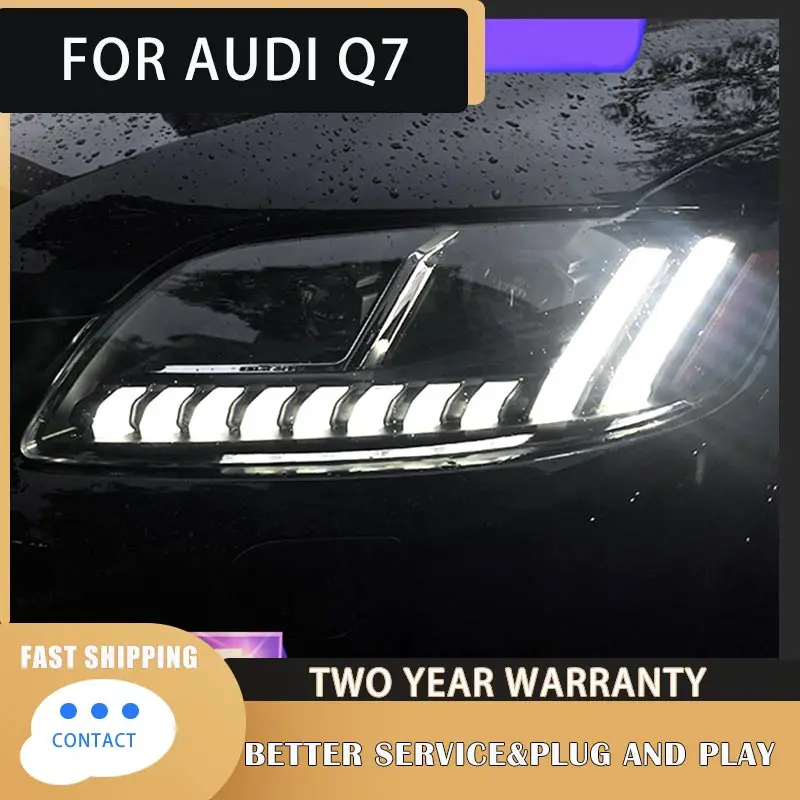 

1 Pair LED Headlight Assembly For AUDI Q7 2006-2015 Headlights Plug and Play with LED DRL Dynamic Turning Front Headlights