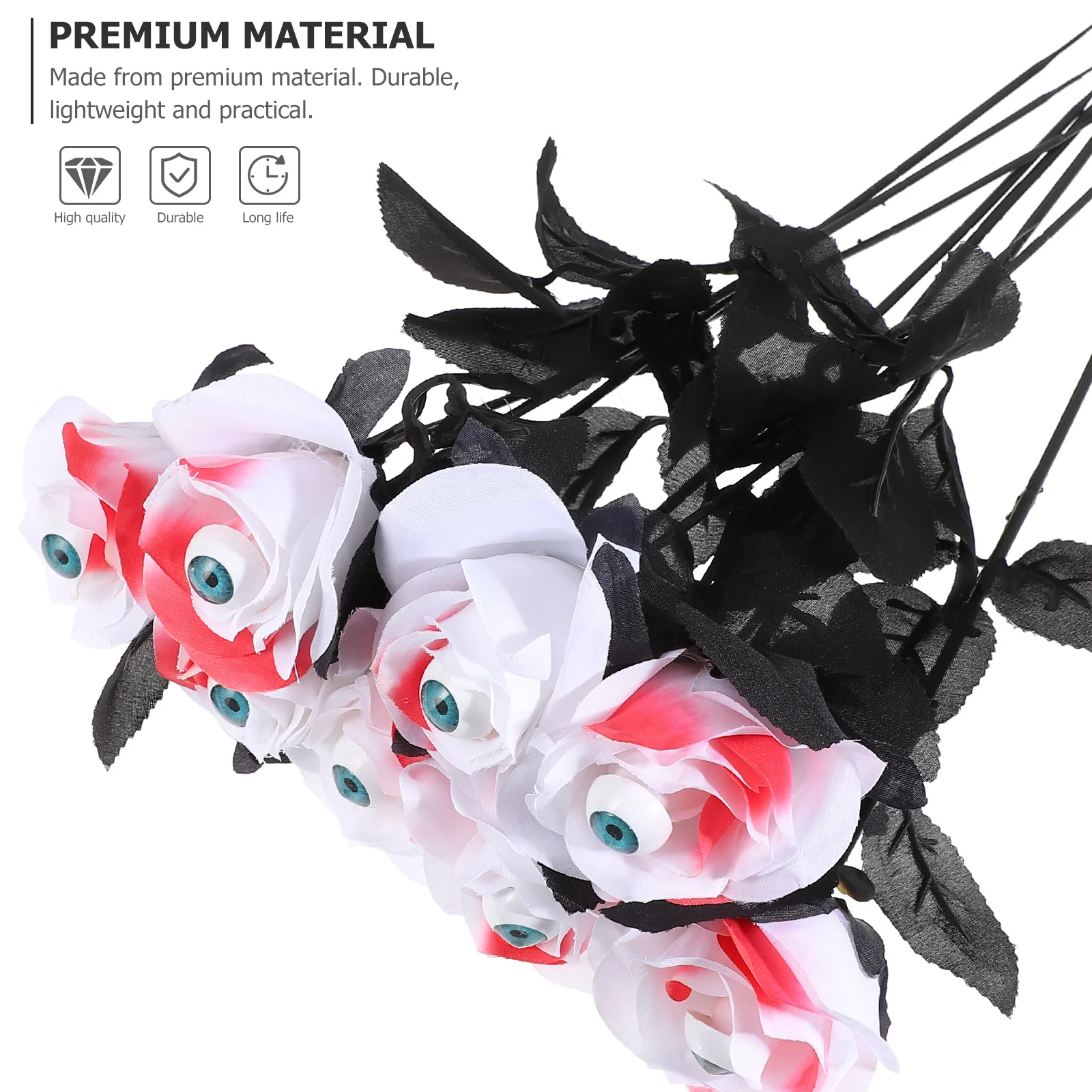 

8Pcs Tricky Eyeball Rose Flowers Ideal for Halloween Party Room Decor and Photography