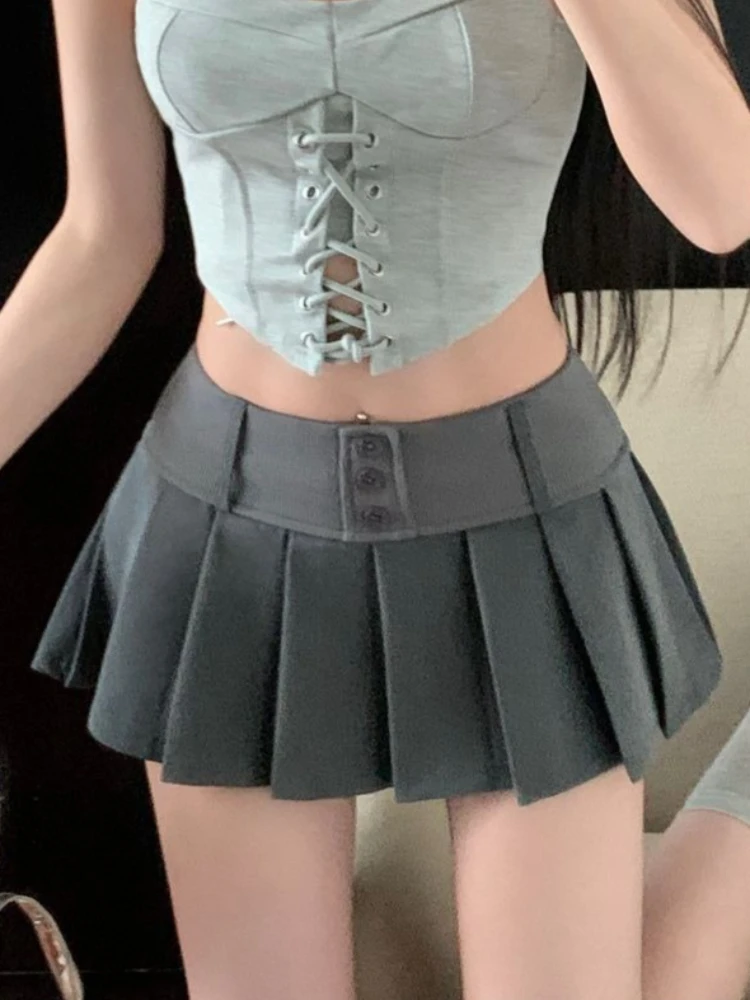 Skirts Women Preppy Style Sweet Schoolgirl Pleated Simple Stylish Spring Summer Casual Mini Design Feminino All-match Clubwear
