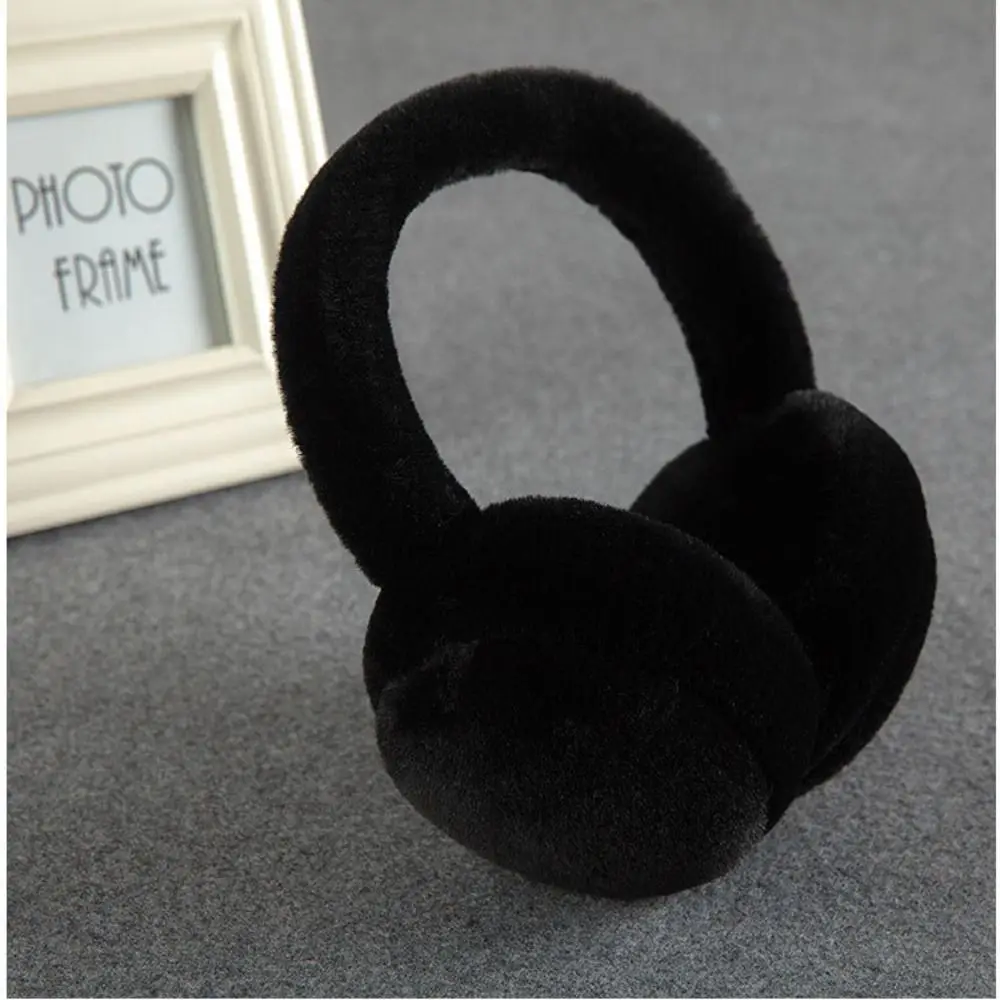 Orejeras plegables suaves para invierno, calentador de orejas grueso y cálido, protección para los oídos anticongelante, orejeras de piel sintética para mujeres y hombres al aire libre