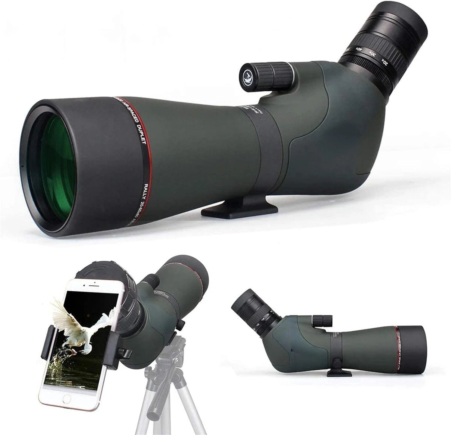 HD 20-60x80 Dual Focusing Spotting Scope - Waterproof HD Optics Zoom Scope with with