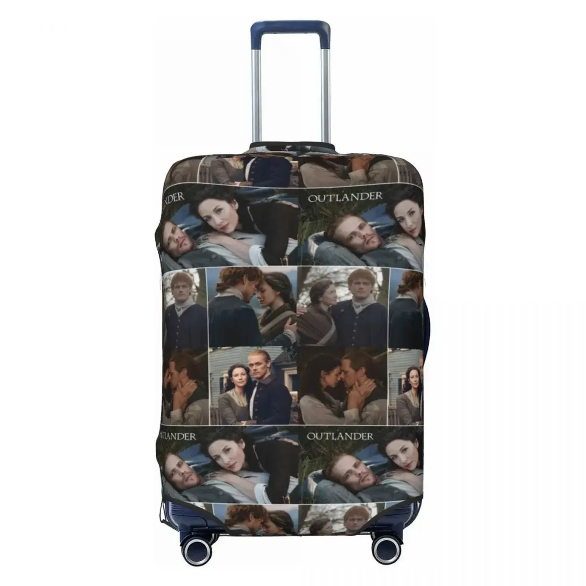 Outlander TV Series Gift Suitcase Cover Flight Lovers Jamie and Claire Collage Practical Luggage Accesories Travel Protector