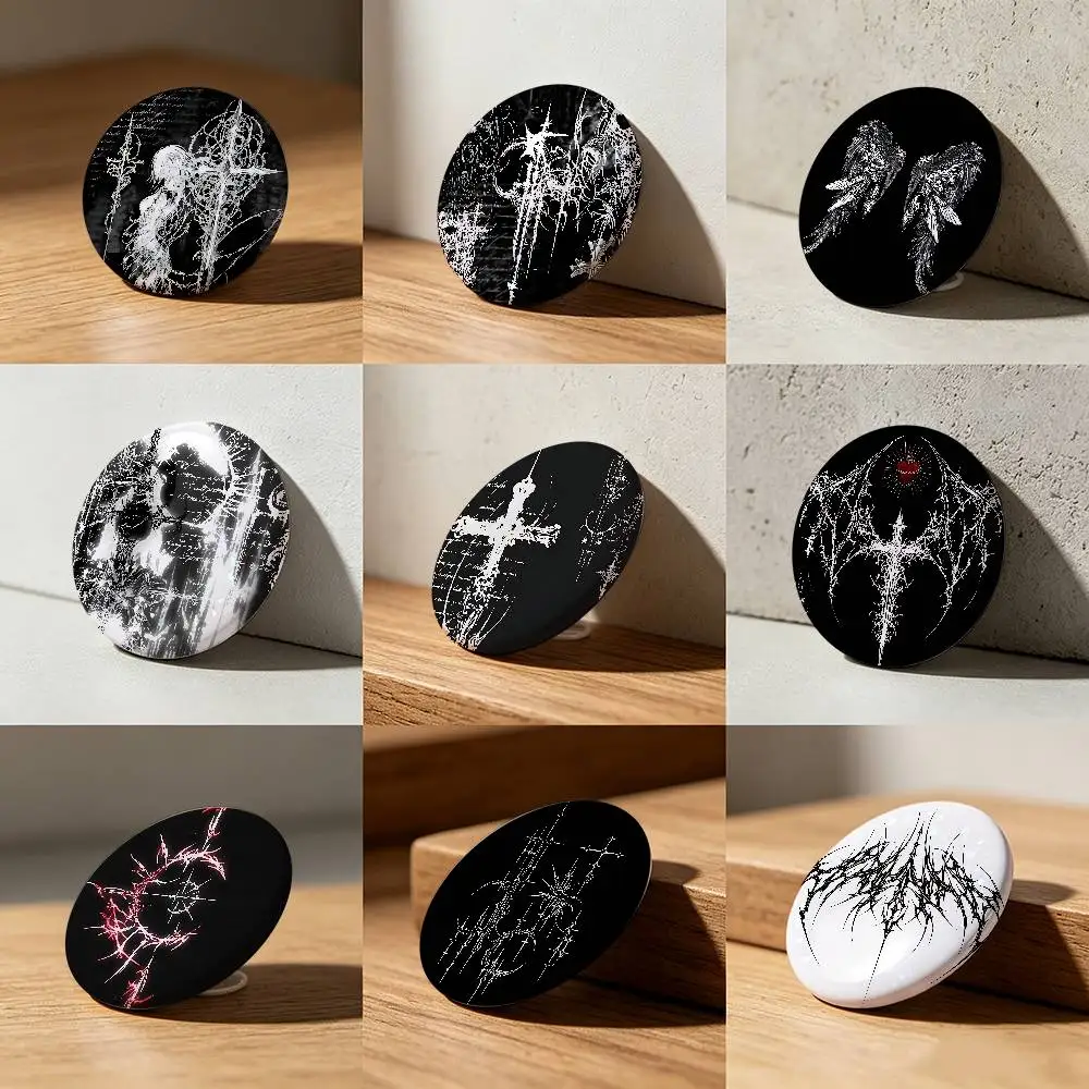 Gothic Cyber Sigil Cross Eyes Laser diamond texture Button Pins Tinplate Brooches Cartoon Creative Badge Backpack Clothes Decor