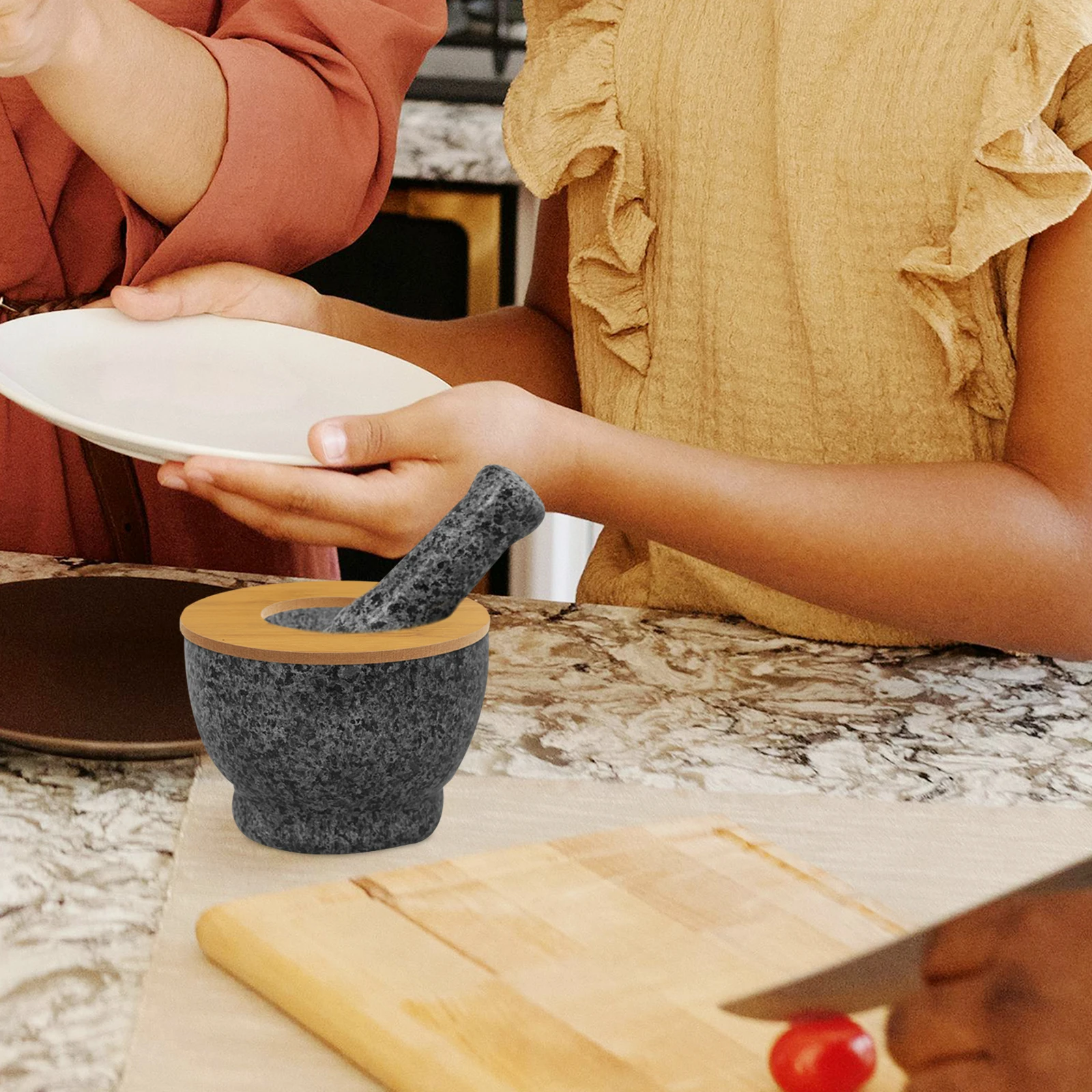 

4 Pcs Garlic Mortar Cover Grinding Lid Bowl Compact Household Supply Grinder Accessory Supplies