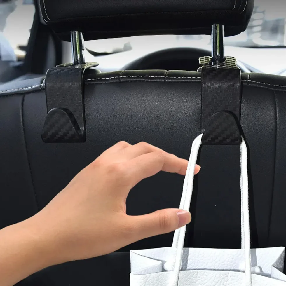 2Pcs Car Seat Universal Hook Hanger Storage Clips Car Back Seat Organizer Holder For Bag Handbag Auto Interior Accessories