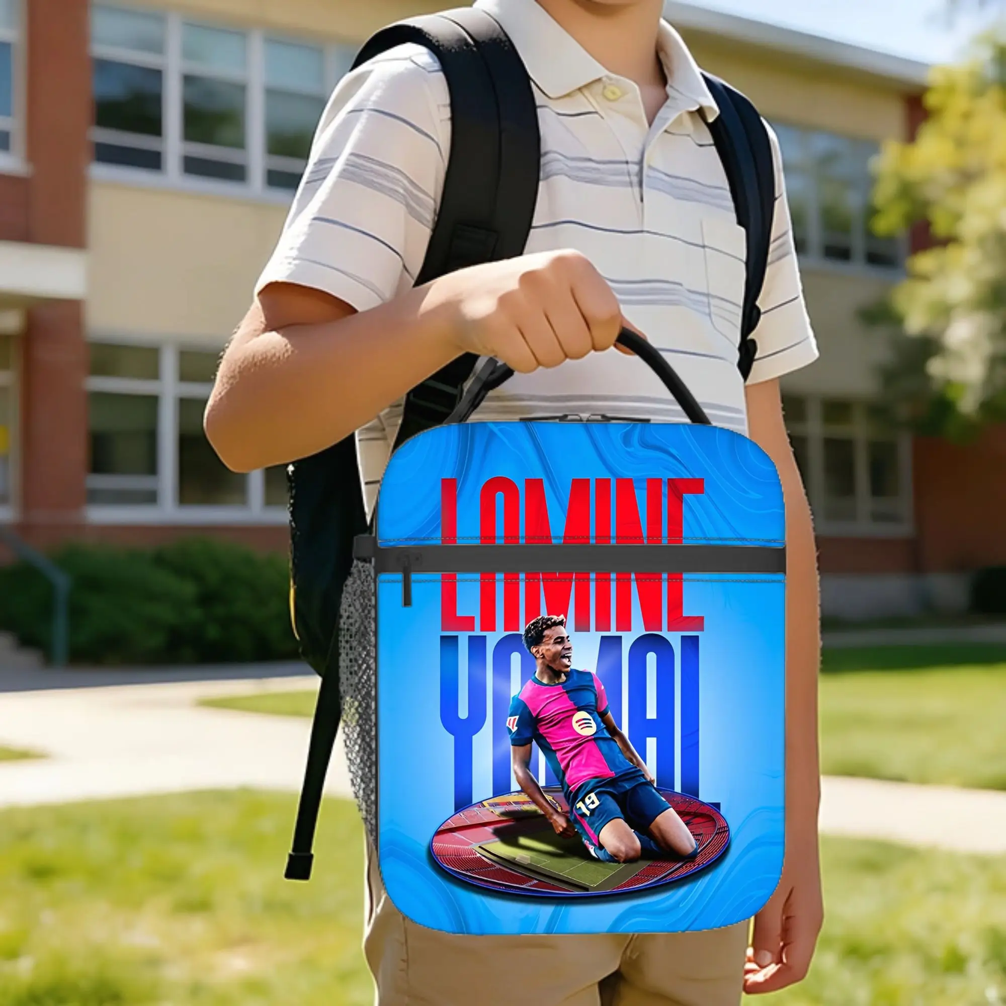 Soccer 19 Lamine Y-Yamal Insulated Lunch Bags Cooler Bag Reusable,Meal Container High Capacity Tote Lunch Box Food Storage Bags