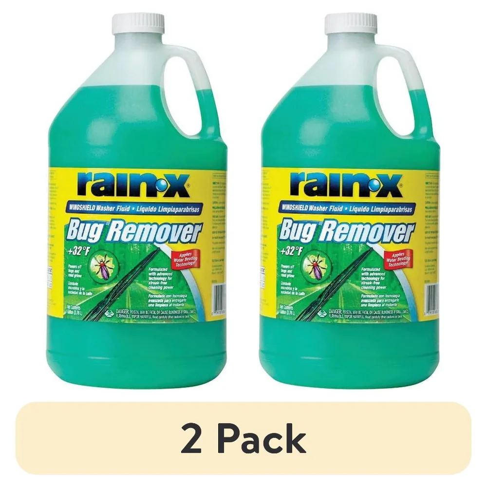 2Pcs 1 Gallon Streak-Free Windshield Washer Fluid Bug Grime Remover Water Beading Rain Repellent For Auto Truck SUV