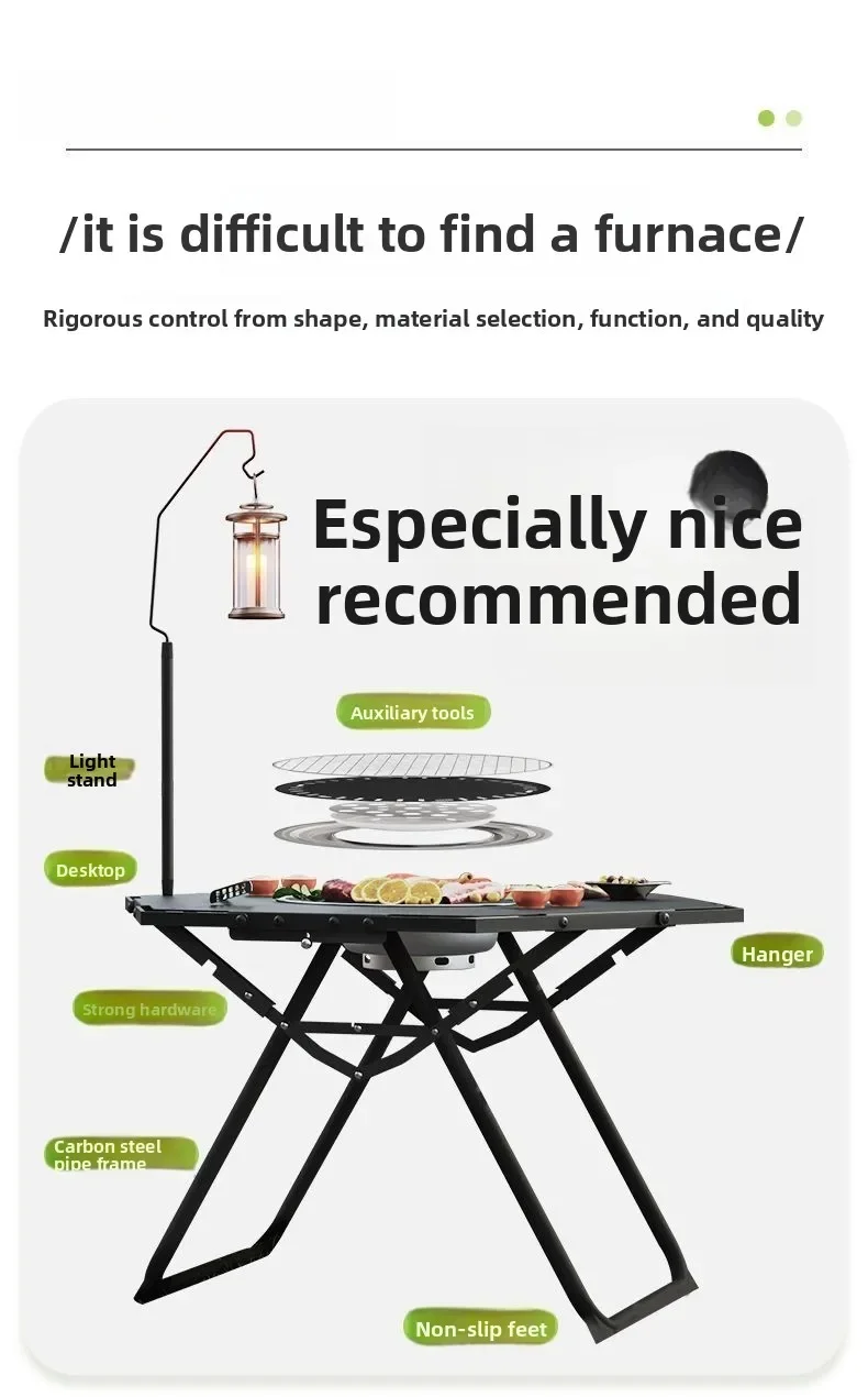 Outdoor foldable camping stove tea table roasting stove outdoor