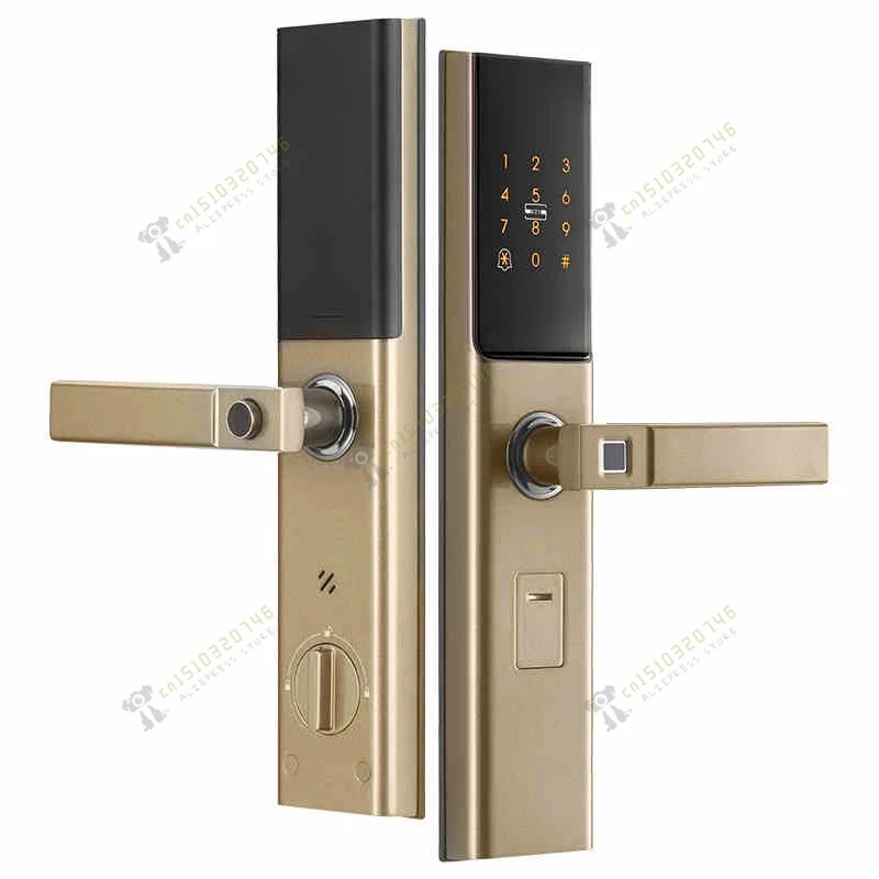 Samrt Samsung SHS-P718 Fingerprint Digital Door Lock Push/Pull Door Lock Gold Color Security Home Lock Wooden Password Lock