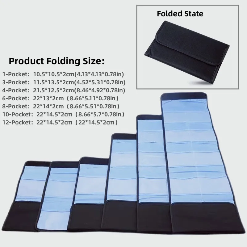 RF09 Foldable Camera Accessories Lens Filter Bag Case 1/3/4/6/8/10/12 Pockect Filter Wallet Nylon Adapter Ring Storage Case Bag