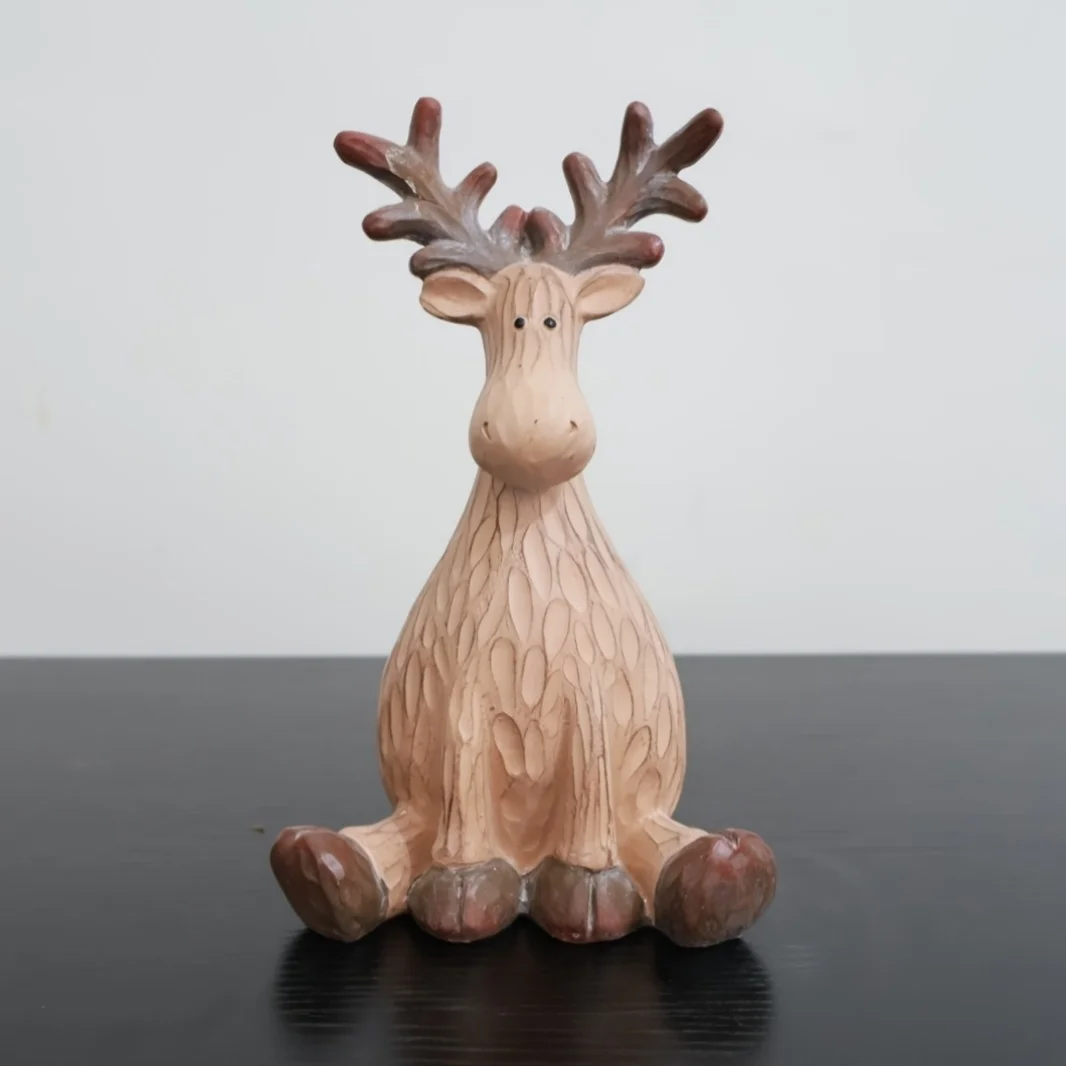 

Nordic Style Resin Deer Miniature Model Christmas Gift Home Decor TV Cabinet Ornament