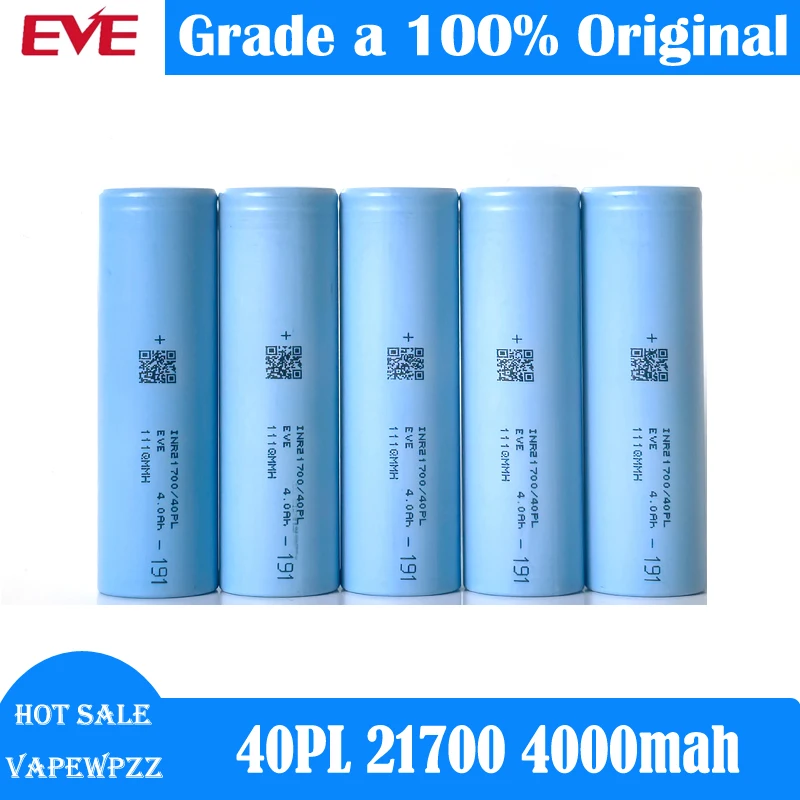 1-10piece New Original EVE 21700 40PL 3.6V 4000mah 70A battery cell INR21700/40PL Rechargable Li-ion Battery discharge at -40°C