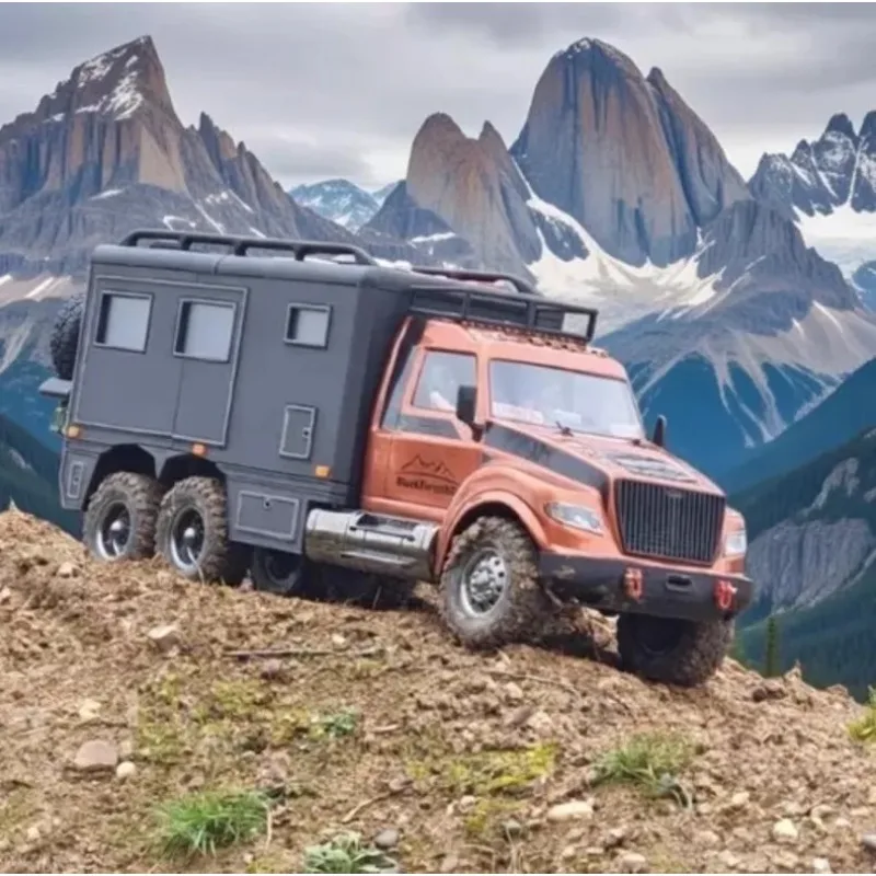 

RC Camper Trailer Body Shell for TRAXXAS TRX-6,Travel Caravan Cover, Upgrade Rear Compartment for RC 6x6 Off-Road Crawler