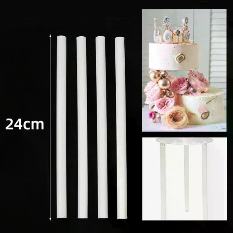 Suspended Cake Dowels White Plastic Cake Support Rods Round Dowels Straws Reusable split layer cake support 10 Pcs