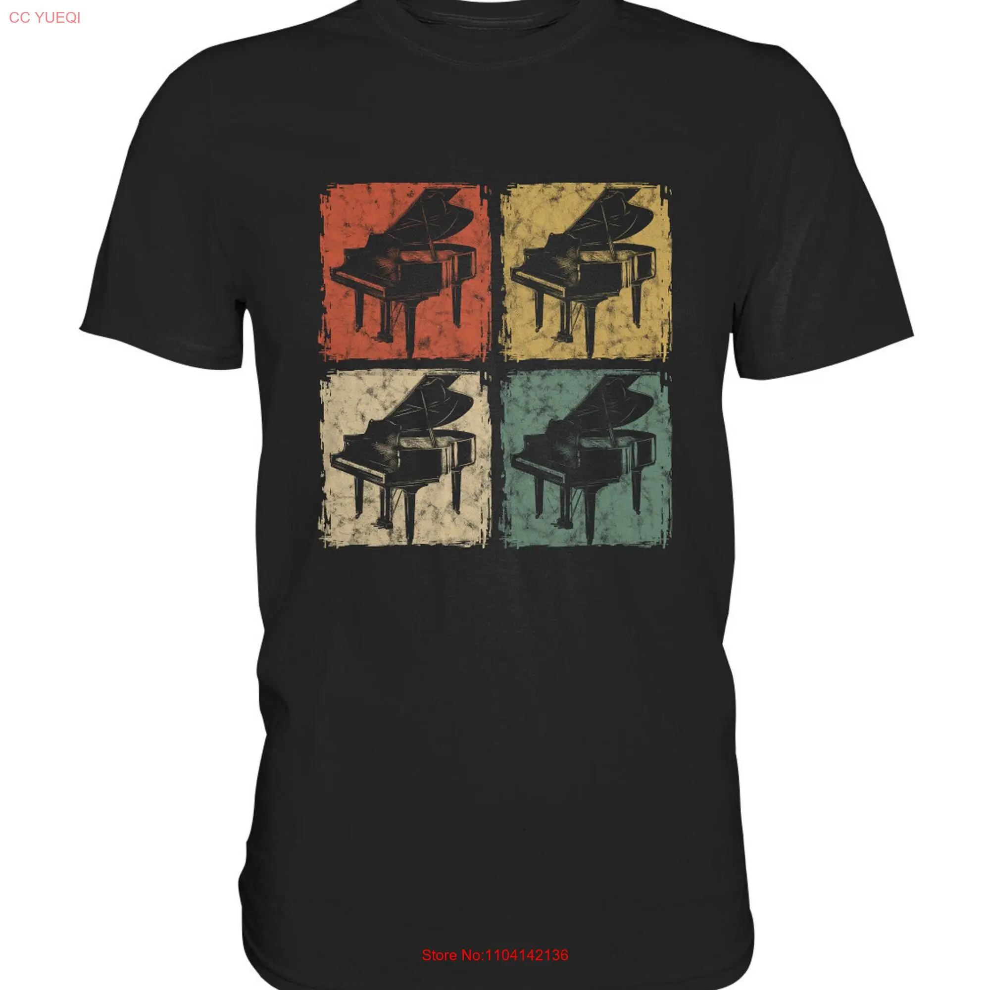 Retro Vintage Piano Flügel Pianist Klavier T Shirt long or short sleeves